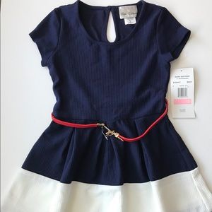 Navy and white dress